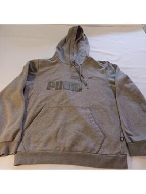 Puma Men's Hoodie Size Small Gray Pullover Sweatshirt Long Sleeve